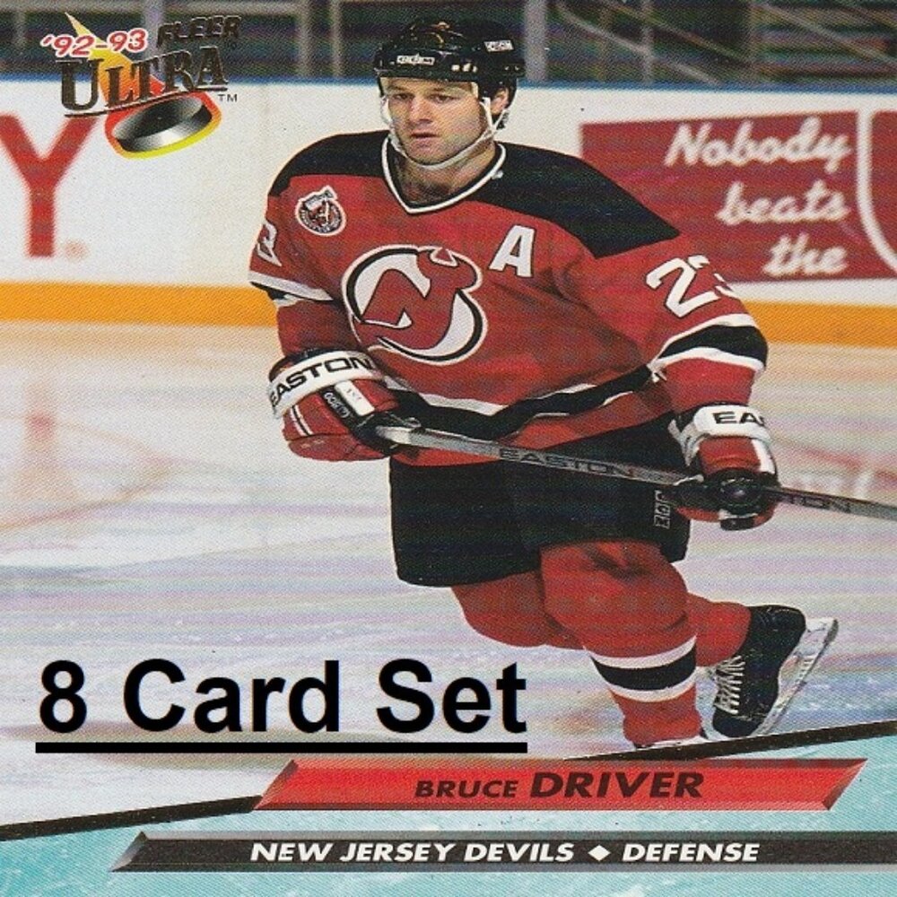 Bruce Driver New Jersey Devils NHL Hockey Card Collection - 8 Card Set